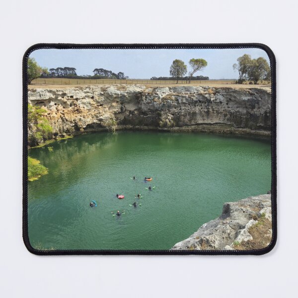 Item preview, Limestone Cliffs and Emerald Waters of Little Blue Lake designed and sold by Yolanda Caporn Art.