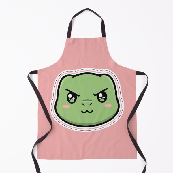 Item preview, Cute Grumpy Green Dinosaur Face Kawaii Angry Dino Head Sticker designed and sold by bvdesignart.