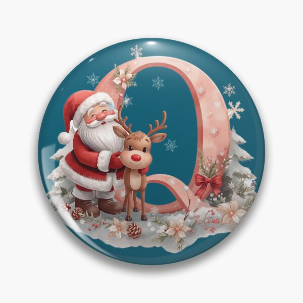 Item preview, Santa & Reindeer Monogram Letter Q – Festive Personalized Christmas Holiday Alphabet Design designed and sold by AmenAlways.