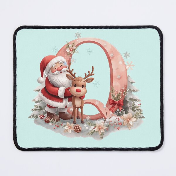 Item preview, Santa & Reindeer Monogram Letter Q – Festive Personalized Christmas Holiday Alphabet Design designed and sold by AmenAlways.
