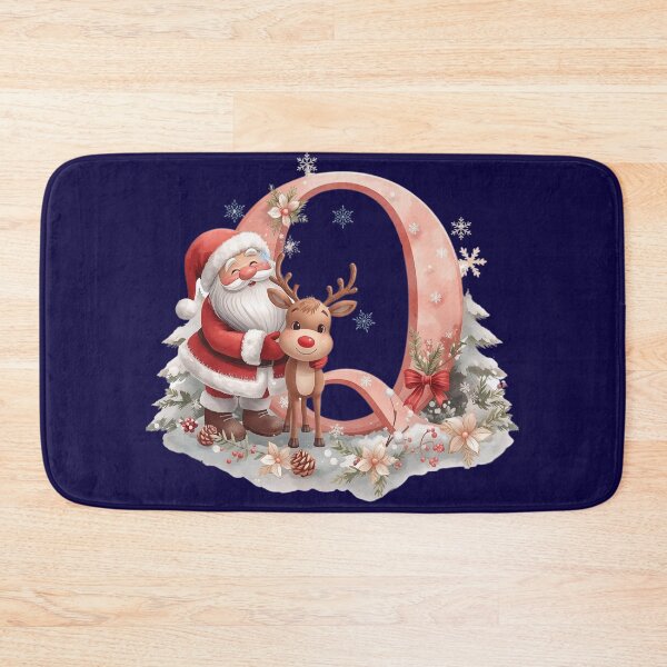 Item preview, Santa & Reindeer Monogram Letter Q – Festive Personalized Christmas Holiday Alphabet Design designed and sold by AmenAlways.