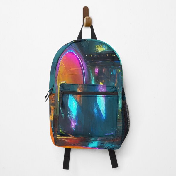 Item preview, Vibrant Cyberpunk Cityscape with Arches designed and sold by Jirka Svetlik, Studio Illuvision.