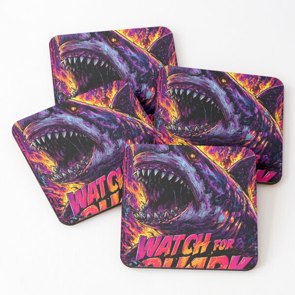 Item preview, Synthwave Shark of the Fiery Depths designed and sold by Piotrek0001.
