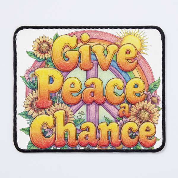 Item preview, Give Peace a Chance T-Shirt Retro 70s Hippie Shirt Vintage Groovy Flower Power Tee Positive Quote Aesthetic designed and sold by WovennDesigns.