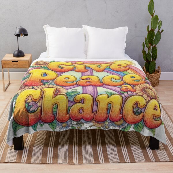 Item preview, Give Peace a Chance T-Shirt Retro 70s Hippie Shirt Vintage Groovy Flower Power Tee Positive Quote Aesthetic designed and sold by WovennDesigns.