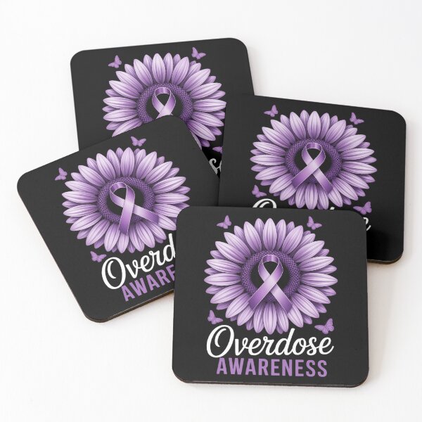 Item preview, Overdose Awareness Month Purple Ribbon Sunflower Butterfly designed and sold by PunkNation-Arts.