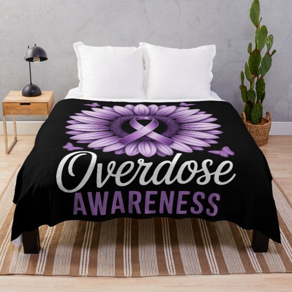 Item preview, Overdose Awareness Month Purple Ribbon Sunflower Butterfly designed and sold by PunkNation-Arts.