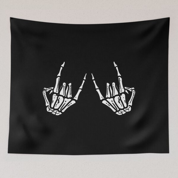 Item preview, Rocker Hand Sign Rock Skeleton Retro Halloween 	 	 		 designed and sold by jjswssvdyna93.