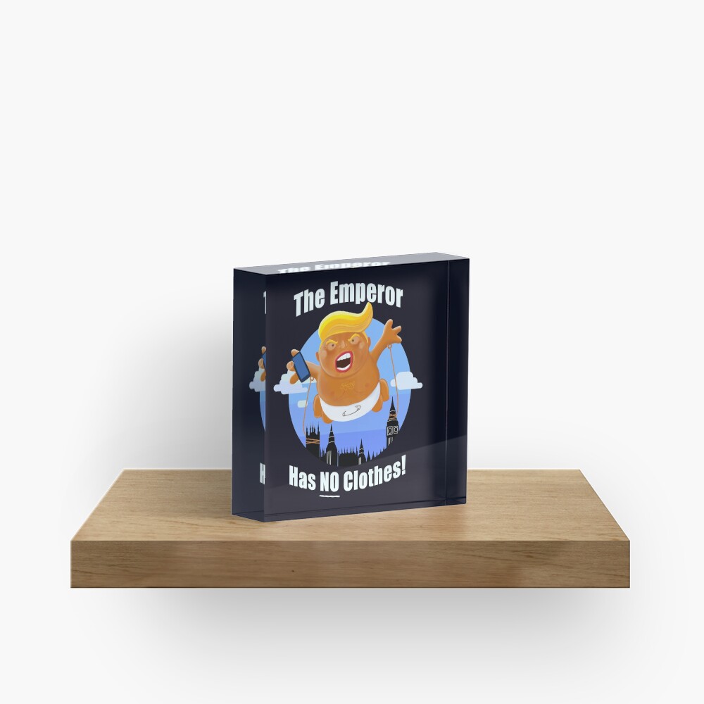 Trump Inflatable Baby Emperor Blimp Floating England Scotland Acrylic Block