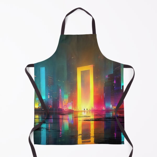 Item preview, Futuristic City with Radiant Neon Portal and Skyline Lights designed and sold by Jirka Svetlik, Studio Illuvision.