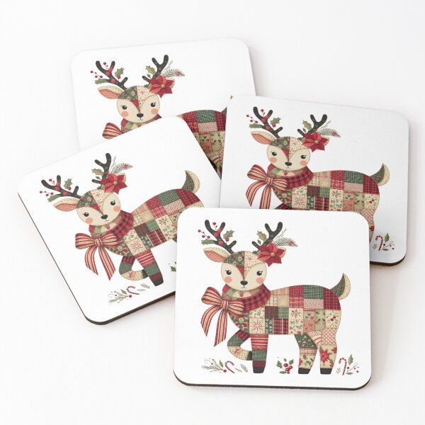 Item preview, Reindeer Christmas Patchwork | Cozy Holiday Quilt Design designed and sold by Teecha45.