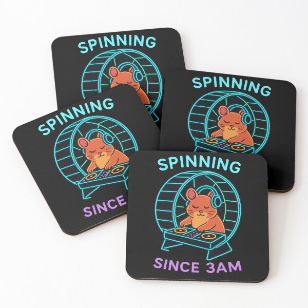 Item preview, Spinning Since 3 AM - DJ Hamster Rave designed and sold by SillyPawsStudio.