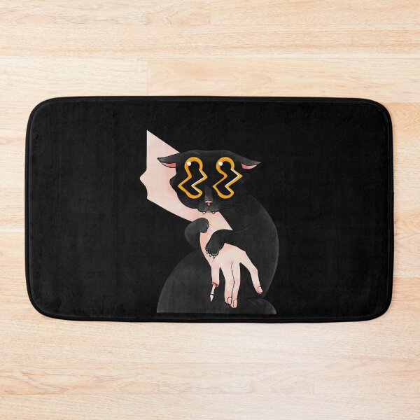 Item preview, Weird Black Cat Bite – Creepy Cute Surreal Eyes Illustration designed and sold by vespira-motion.