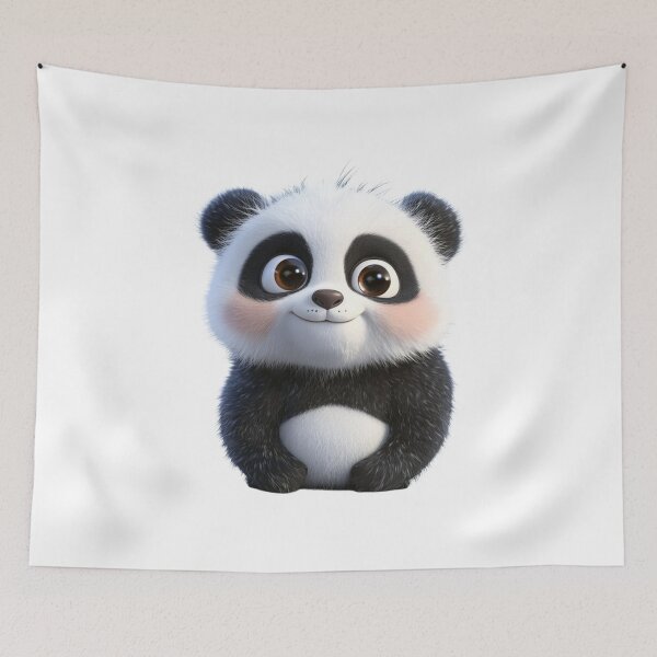 Item preview, WHIMSICAL PANDA BEAR Animal Art | Cute 3D Cartoon designed and sold by WHITE FLAME PRINTS.