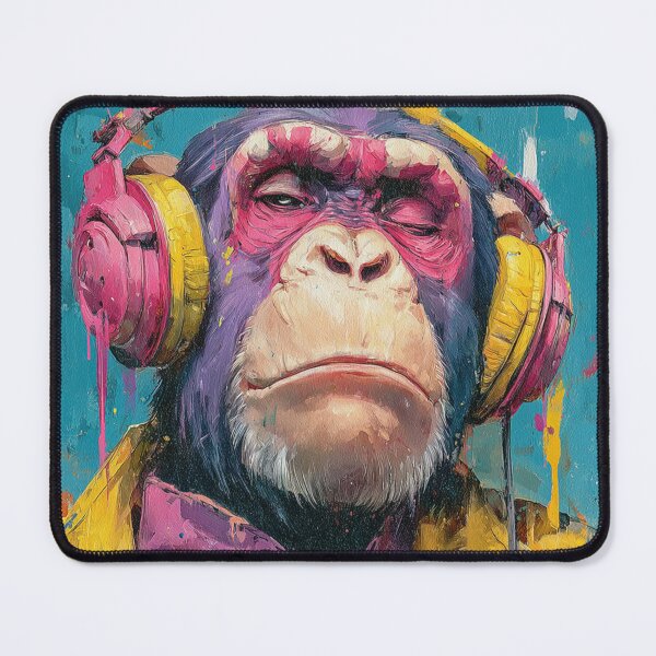 Item preview, Dj Monkey Business Thinker With Headphones Art designed and sold by GrinGalore.