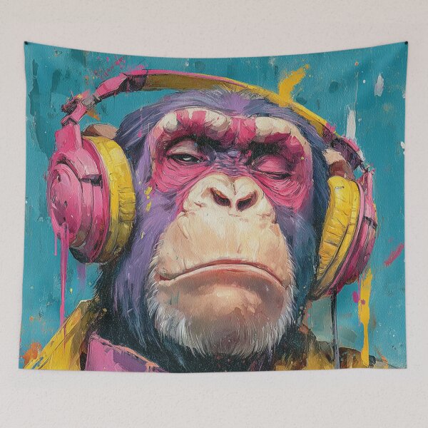 Item preview, Dj Monkey Business Thinker With Headphones Art designed and sold by GrinGalore.