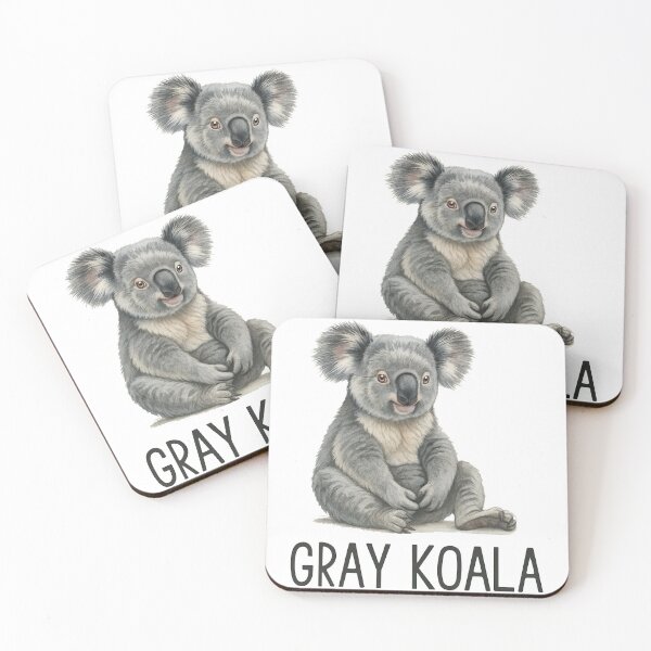 Item preview, Gray Koala Illustration with Text designed and sold by ArtfulWeave.