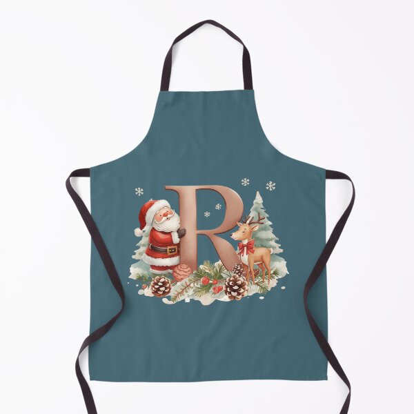 Item preview, Santa & Reindeer Monogram Letter R – Whimsical Personalized Christmas Holiday Alphabet Gift designed and sold by AmenAlways.