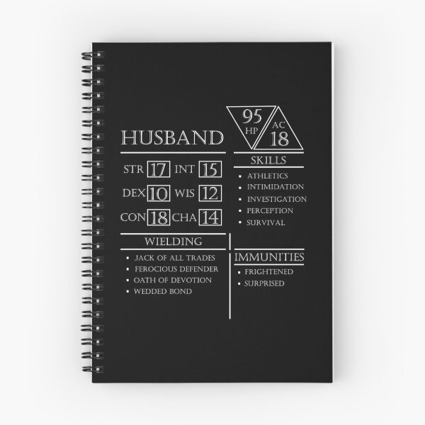 Item preview, Husband Stats - Character Sheet - White designed and sold by LoriSandra.