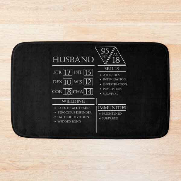 Item preview, Husband Stats - Character Sheet - White designed and sold by LoriSandra.