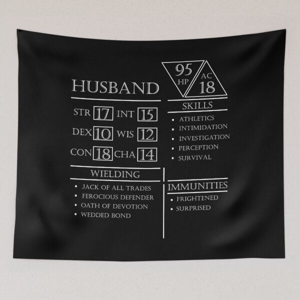 Item preview, Husband Stats - Character Sheet - White designed and sold by LoriSandra.