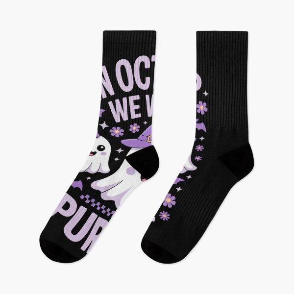Item preview, In October We Wear Purple Domestic Violence Ghost Halloween designed and sold by August4Laughs25.