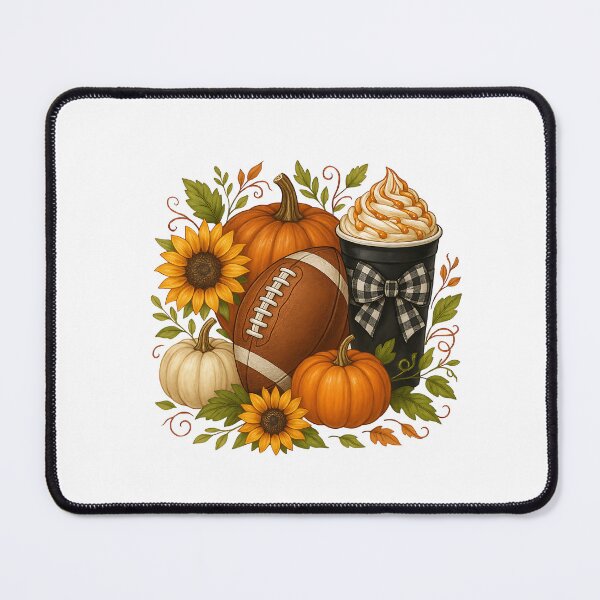 Item preview, Football and Pumpkin Spice Latte Fall Aesthetic – Cozy Autumn Pumpkins and Sunflowers designed and sold by Sixtinebzh.