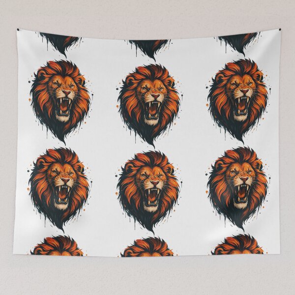 Item preview, Roaring Lion Head Illustration designed and sold by ArtfulWeave.