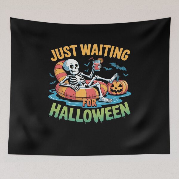Item preview, Just Waiting for Halloween Spooky Skeleton Summer Halloween Men Women designed and sold by Idarmotar.