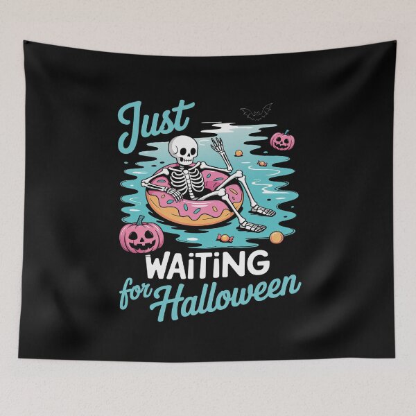 Item preview, Just Waiting For Halloween Spooky Skeleton Summer Halloween designed and sold by Idarmotar.