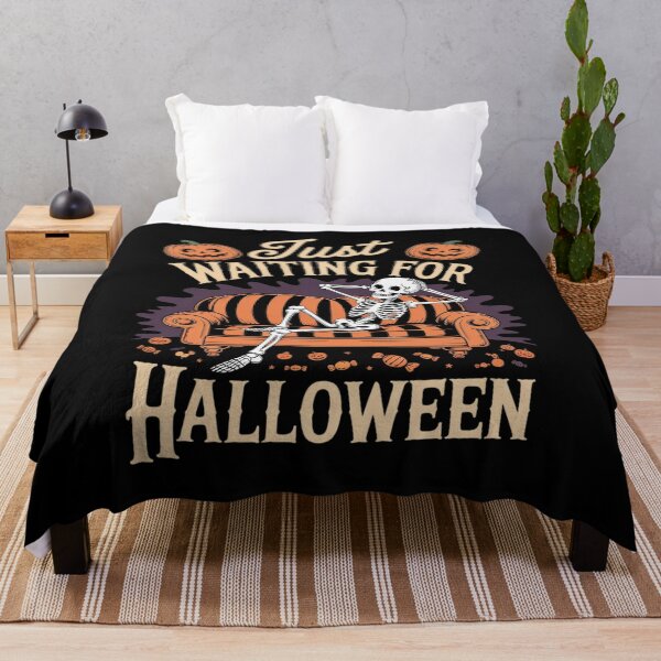Item preview, Just Waiting For Halloween Spooky Skeleton Trick Or Treat designed and sold by Idarmotar.