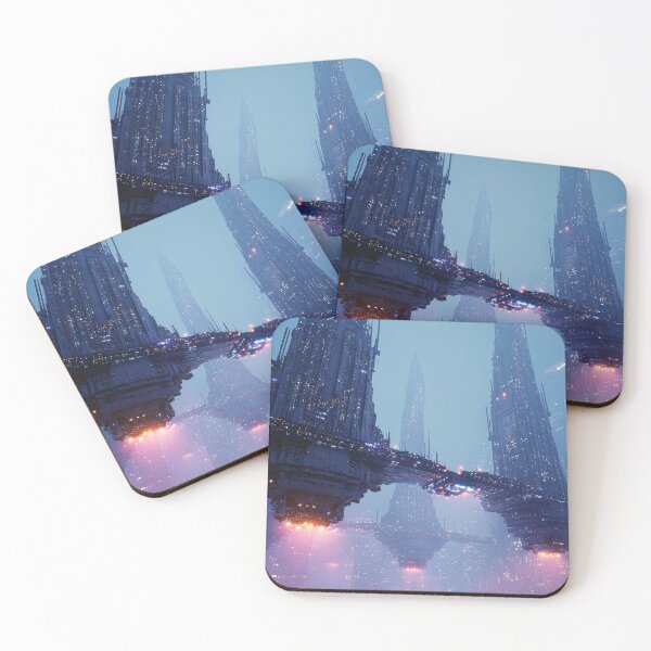 Item preview, Futuristic Cityscape with Hovering Structures designed and sold by Jirka Svetlik, Studio Illuvision.