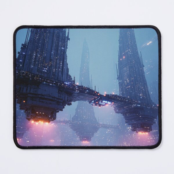 Item preview, Futuristic Cityscape with Hovering Structures designed and sold by Jirka Svetlik, Studio Illuvision.