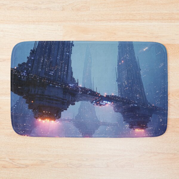 Item preview, Futuristic Cityscape with Hovering Structures designed and sold by Jirka Svetlik, Studio Illuvision.