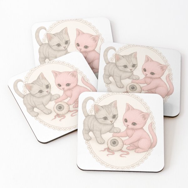 Item preview, cute kittens playing with eyeball  designed and sold by Sugar&Shadows.