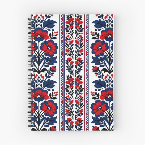 Item preview, Romanian Folk Art Floral Pattern | Traditional Tricolor Embroidery Motif designed and sold by Maximilianos.