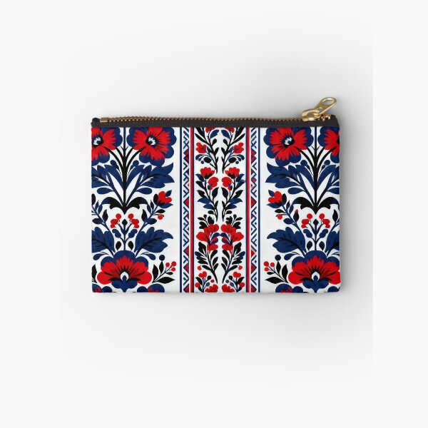 Item preview, Romanian Folk Art Floral Pattern | Traditional Tricolor Embroidery Motif designed and sold by Maximilianos.