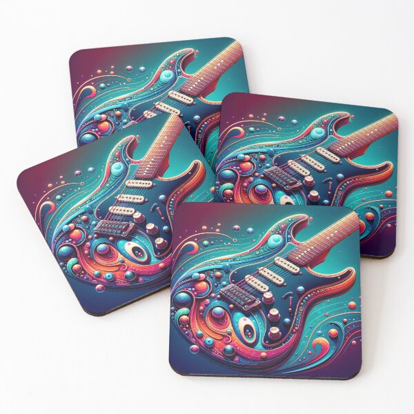 Item preview, Psychedelic Electric Guitar Liquid Vibrant Music Art designed and sold by UXVisionCraft28.