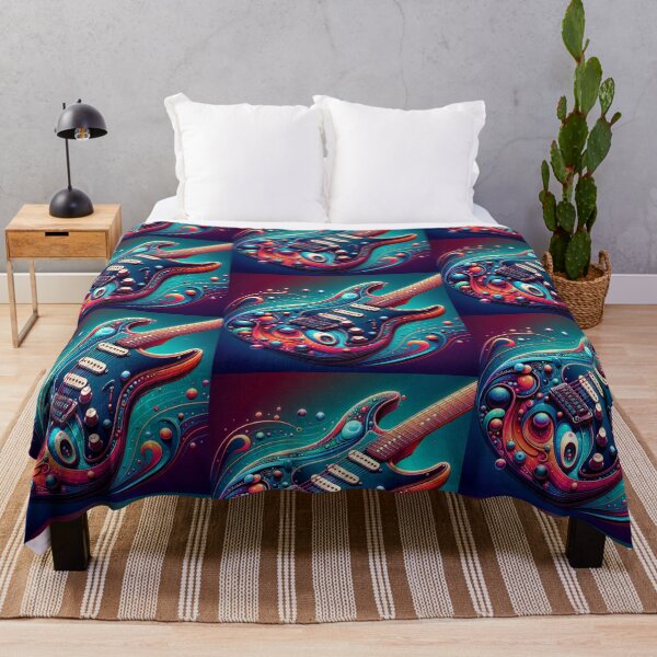 Item preview, Psychedelic Electric Guitar Liquid Vibrant Music Art designed and sold by UXVisionCraft28.