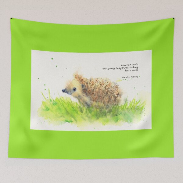 Item preview, Summer again hedgehog haiku English designed and sold by KarenKaspar.