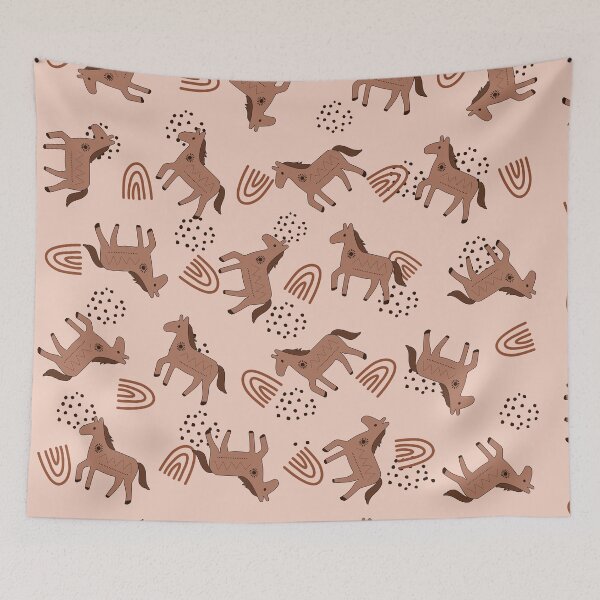 Item preview, Boho Horse Seamless Pattern | Tribal Wild Horse Design designed and sold by  Boho Vibes Studio.