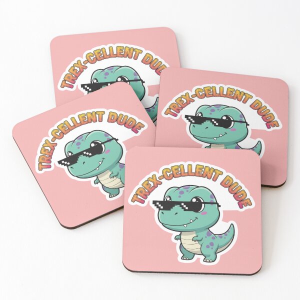 Item preview, Funny Dino Meme Art Awesome T Rex Trexcellent Dude Positive Vibe Sticker designed and sold by bvdesignart.
