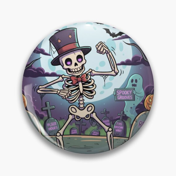 Artikelvorschau, „Groovy Skeleton Dance – Gruselig süßes Halloween-Design“ entworfen und verkauft von GasSecured.
