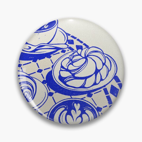 Item preview, Cappuccinos and Pastries on Blue Table designed and sold by MurellosArt.