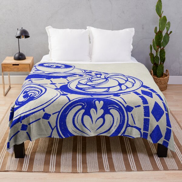 Item preview, Cappuccinos and Pastries on Blue Table designed and sold by MurellosArt.