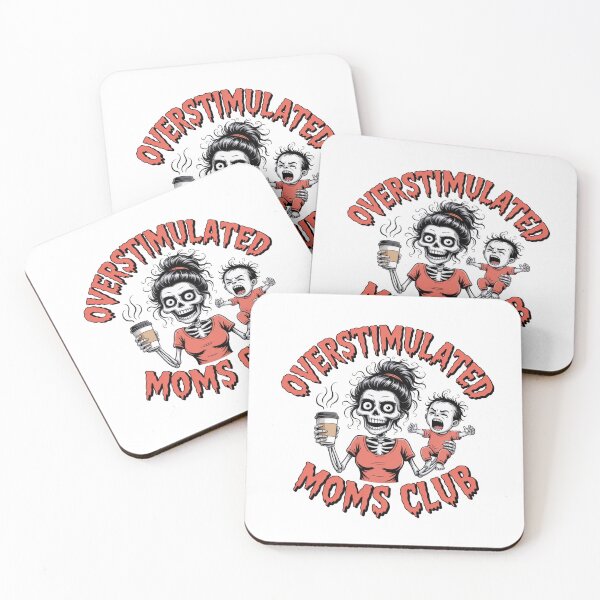 Item preview, Overstimulated Moms Club Skeleton - Funny Creepy Coffee-Loving Mom Design designed and sold by RDRdesign.