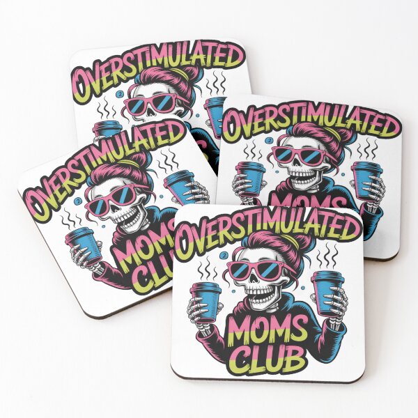 Item preview, Overstimulated Moms Club Skeleton - Funny Creepy Coffee-Loving Mom Design designed and sold by RDRdesign.