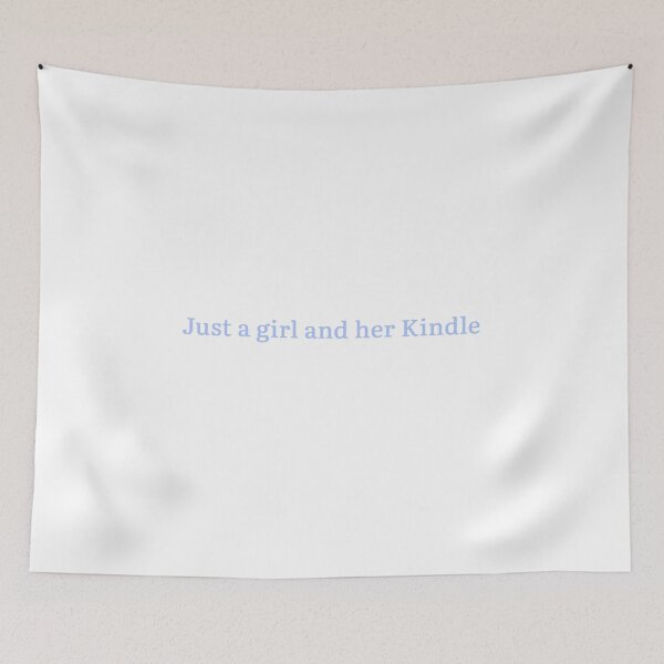 Item preview, Just a girl and her Kindle (pastel blue version) designed and sold by Hi-kari.