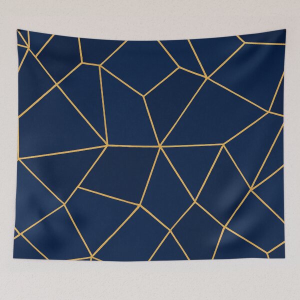 Item preview, Modern Navy Blue and Gold Geometric Pattern designed and sold by annenambiro.