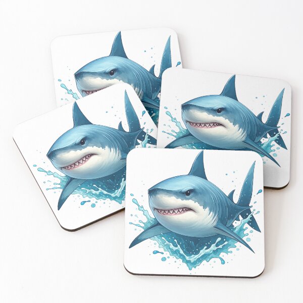 Item preview, Fierce Shark Splashing Out of Water designed and sold by ArtfulWeave.